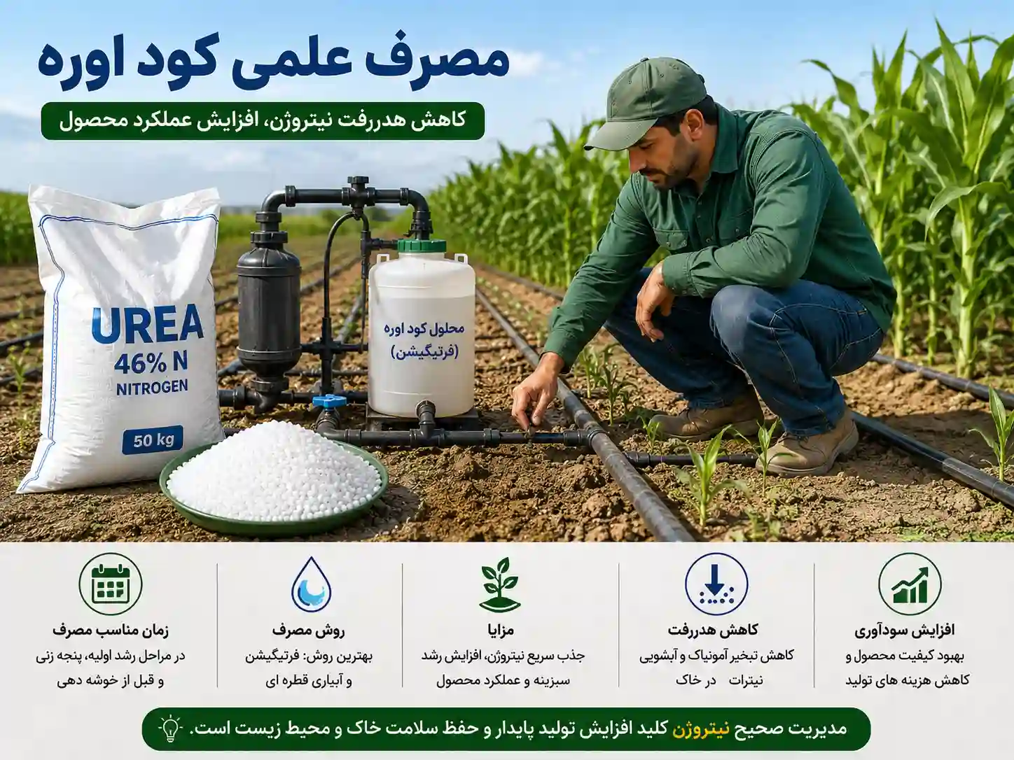استراتژی مصرف علمی کود اوره برای محصولات استراتژیک کشاورزی