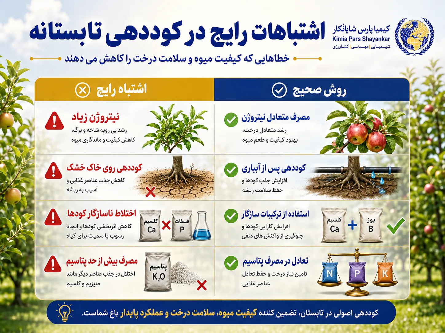 اشتباهات رایج در مصرف کود برای درختان میوه در تابستان چیست؟